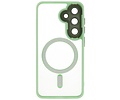 Hoesje Geschikt voor de Samsung Galaxy S24 Plus / S25 Plus - Mat-Transparent met Camera Beschermer Magnetic Case - Groen