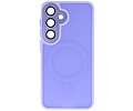 Hoesje Geschikt voor de Samsung Galaxy S24 Plus / S25 Plus - Mat-Transparent met Camera Beschermer Magnetic Case - Paars