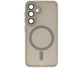 Hoesje Geschikt voor de Samsung Galaxy S24 Plus / S25 Plus - Mat-Transparent met Camera Beschermer Magnetic Case - Grijs