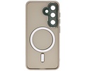 Hoesje Geschikt voor de Samsung Galaxy S24 Plus / S25 Plus - Mat-Transparent met Camera Beschermer Magnetic Case - Grijs