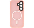 Hoesje Geschikt voor de Samsung Galaxy S24 Plus / S25 Plus - Mat-Transparent met Camera Beschermer Magnetic Case - Roze