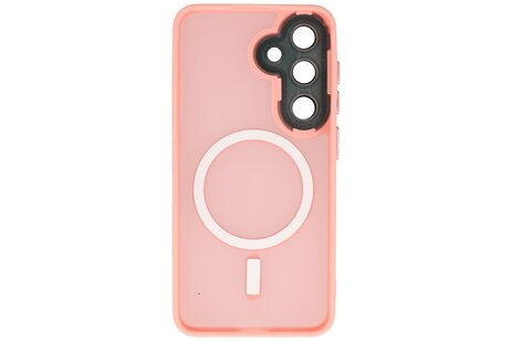 Hoesje Geschikt voor de Samsung Galaxy S24 Plus / S25 Plus - Mat-Transparent met Camera Beschermer Magnetic Case - Roze