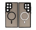 Hoesje Geschikt voor de Samsung Galaxy S25 Ultra - Mat-Transparent met Camera Beschermer Magnetic Case - Zwart
