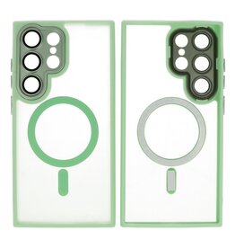 Mat-Transparent met Camera Beschermer Magsafe Case voor Samsung Galaxy S25 Ultra Groen