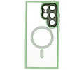 Hoesje Geschikt voor de Samsung Galaxy S25 Ultra - Mat-Transparent met Camera Beschermer Magnetic Case - Groen