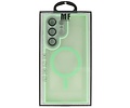Hoesje Geschikt voor de Samsung Galaxy S25 Ultra - Mat-Transparent met Camera Beschermer Magnetic Case - Groen