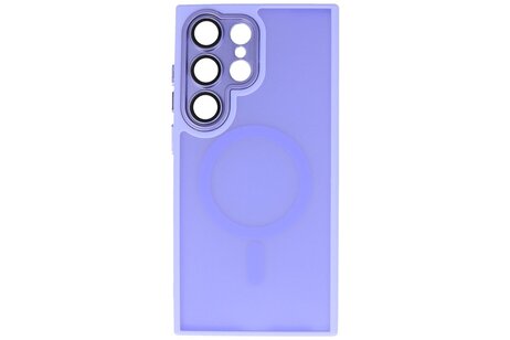 Hoesje Geschikt voor de Samsung Galaxy S25 Ultra - Mat-Transparent met Camera Beschermer Magnetic Case - Paars