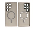 Hoesje Geschikt voor de Samsung Galaxy S25 Ultra - Mat-Transparent met Camera Beschermer Magnetic Case - Grijs