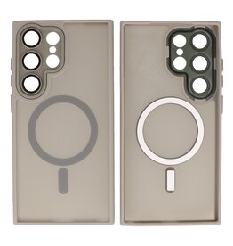 Mat-Transparent met Camera Beschermer Magsafe Case voor Samsung Galaxy S25 Ultra Grijs