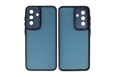 Hoesje Geschikt voor de Samsung Galaxy A36 - A56 - Mat-Transparent met Camera Beschermer Case - Navy