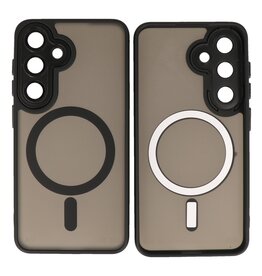 Mat-Transparent met Camera Beschermer Magsafe Case voor Samsung Galaxy S24 Plus / S25 Plus Zwart