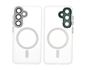 Hoesje Geschikt voor de Samsung Galaxy S24 Plus / S25 Plus - Mat-Transparent met Camera Beschermer Magnetic Case - Wit