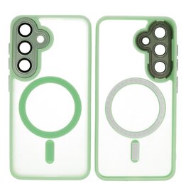 Mat-Transparent met Camera Beschermer Magsafe Case voor Samsung Galaxy S24 Plus / S25 Plus Groen