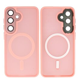 Mat-Transparent met Camera Beschermer Magsafe Case voor Samsung Galaxy S24 Plus / S25 Plus Roze