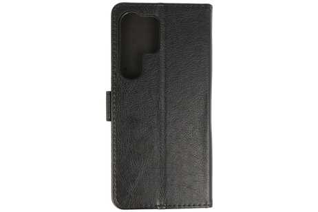 Zakelijke Book Case Telefoonhoesje - Portemonnee Hoesje - Geschikt voor de Samsung Galaxy S25 Ultra - Zwart