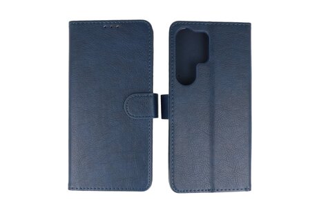 Zakelijke Book Case Telefoonhoesje - Portemonnee Hoesje - Geschikt voor de Samsung Galaxy S25 Ultra - Navy