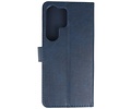 Zakelijke Book Case Telefoonhoesje - Portemonnee Hoesje - Geschikt voor de Samsung Galaxy S25 Ultra - Navy