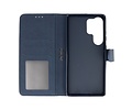 Zakelijke Book Case Telefoonhoesje - Portemonnee Hoesje - Geschikt voor de Samsung Galaxy S25 Ultra - Navy