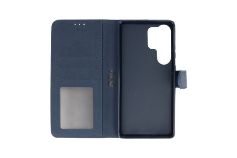 Zakelijke Book Case Telefoonhoesje - Portemonnee Hoesje - Geschikt voor de Samsung Galaxy S25 Ultra - Navy