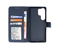 Zakelijke Book Case Telefoonhoesje - Portemonnee Hoesje - Geschikt voor de Samsung Galaxy S25 Ultra - Navy