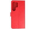 Zakelijke Book Case Telefoonhoesje - Portemonnee Hoesje - Geschikt voor de Samsung Galaxy S25 Ultra - Rood