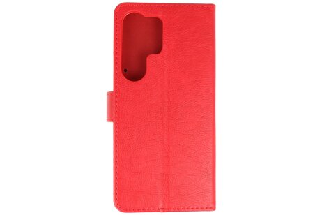 Zakelijke Book Case Telefoonhoesje - Portemonnee Hoesje - Geschikt voor de Samsung Galaxy S25 Ultra - Rood