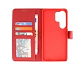 Zakelijke Book Case Telefoonhoesje - Portemonnee Hoesje - Geschikt voor de Samsung Galaxy S25 Ultra - Rood