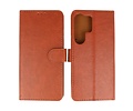 Zakelijke Book Case Telefoonhoesje - Portemonnee Hoesje - Geschikt voor de Samsung Galaxy S25 Ultra - Bruin