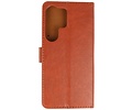 Zakelijke Book Case Telefoonhoesje - Portemonnee Hoesje - Geschikt voor de Samsung Galaxy S25 Ultra - Bruin