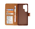 Zakelijke Book Case Telefoonhoesje - Portemonnee Hoesje - Geschikt voor de Samsung Galaxy S25 Ultra - Bruin