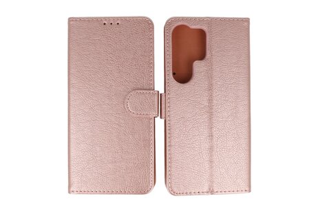 Zakelijke Book Case Telefoonhoesje - Portemonnee Hoesje - Geschikt voor de Samsung Galaxy S25 Ultra - Rose Goud