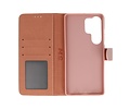 Zakelijke Book Case Telefoonhoesje - Portemonnee Hoesje - Geschikt voor de Samsung Galaxy S25 Ultra - Rose Goud