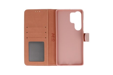 Zakelijke Book Case Telefoonhoesje - Portemonnee Hoesje - Geschikt voor de Samsung Galaxy S25 Ultra - Rose Goud