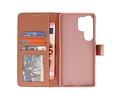 Zakelijke Book Case Telefoonhoesje - Portemonnee Hoesje - Geschikt voor de Samsung Galaxy S25 Ultra - Rose Goud
