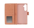 BAOHU Zakelijke Book Case Telefoonhoesje - Portemonnee Hoesje - Geschikt voor de Samsung Galaxy S24 Plus - S25 Plus - Rose Goud