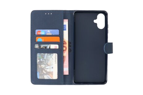 BAOHU Zakelijke Book Case Telefoonhoesje - Portemonnee Hoesje - Geschikt voor de Samsung Galaxy A06 - Navy