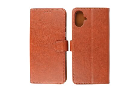 BAOHU Zakelijke Book Case Telefoonhoesje - Portemonnee Hoesje - Geschikt voor de Samsung Galaxy A06 - Bruin