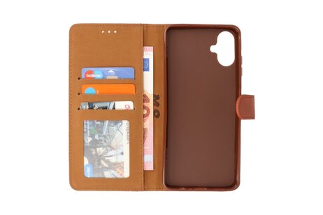 BAOHU Zakelijke Book Case Telefoonhoesje - Portemonnee Hoesje - Geschikt voor de Samsung Galaxy A06 - Bruin