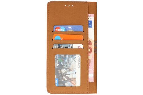 BAOHU Zakelijke Book Case Telefoonhoesje - Portemonnee Hoesje - Geschikt voor de Samsung Galaxy A06 - Bruin