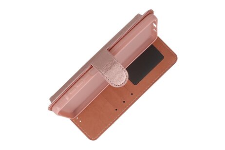 BAOHU Zakelijke Book Case Telefoonhoesje - Portemonnee Hoesje - Geschikt voor de Samsung Galaxy A06 - Rose Goud