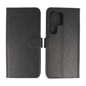 BAOHU Zakelijke Book Case Telefoonhoesje - Portemonnee Hoesje - Geschikt voor de Samsung Galaxy S24 Ultra - Zwart