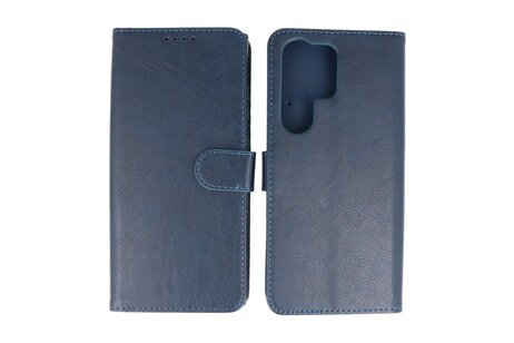 BAOHU Zakelijke Book Case Telefoonhoesje - Portemonnee Hoesje - Geschikt voor de Samsung Galaxy S24 Ultra - Navy