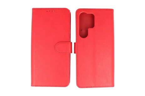 BAOHU Zakelijke Book Case Telefoonhoesje - Portemonnee Hoesje - Geschikt voor de Samsung Galaxy S24 Ultra - Rood
