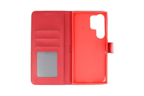 BAOHU Zakelijke Book Case Telefoonhoesje - Portemonnee Hoesje - Geschikt voor de Samsung Galaxy S24 Ultra - Rood