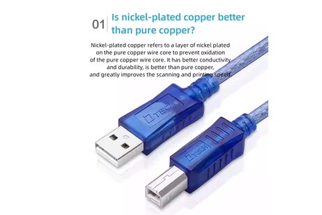 USB 2.0 printerkabel AM-BM 1.8M - CU0093 - Blauw