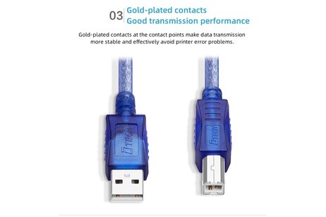 USB 2.0 printerkabel AM-BM 1.8M - CU0093 - Blauw