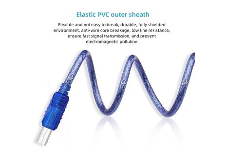 USB 2.0 printerkabel AM-BM 1.8M - CU0093 - Blauw