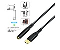 USB-C naar 3.5 mm audio-adapterkabel - DCH-2930 - Zwart