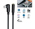 USB-C recht-hoek naar 3.5 mm audio-adapterkabel - DCH-2932 - Zwart