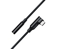 USB-C recht-hoek naar 3.5 mm audio-adapterkabel - DCH-2932 - Zwart